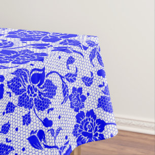 Nappe Bleu blanc fleur de miel peigne de coton