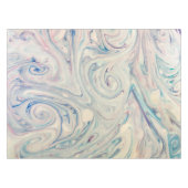 Nappe Bleu blanc rose moderne Fluid Marbling Art Abstrai (Devant (Horizontal))