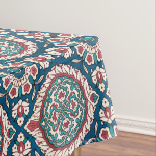 Nappe Bleu blanc rouge Turquoise Oriental Azulejo Motif