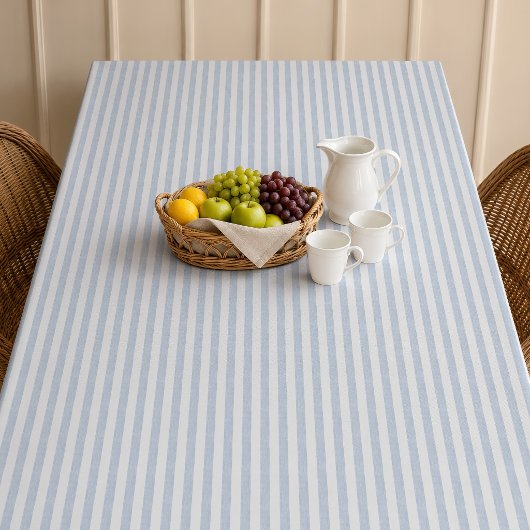 Nappe Bleu clair blanc côtier rayé scandinave délavé