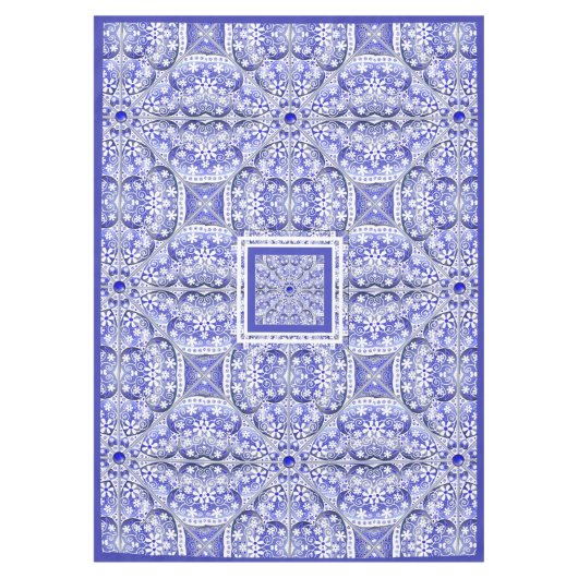 Nappe Bleu de dentelle en céramique de Grèce (Devant)