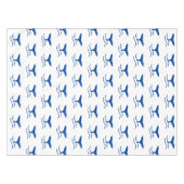 Nappe Bleu de Wale blanc motif moderne côte d'été modern (Devant (Horizontal))