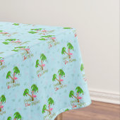 Nappe Bleu Deck Les Palms Tropical Christmas Père Noël F (In Situ)