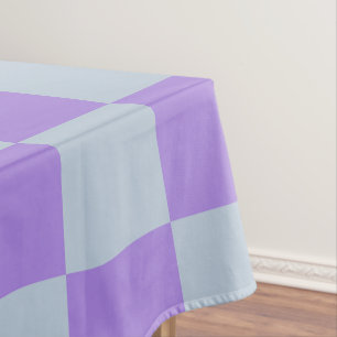 Nappe Bleu doux et À damiers lavande