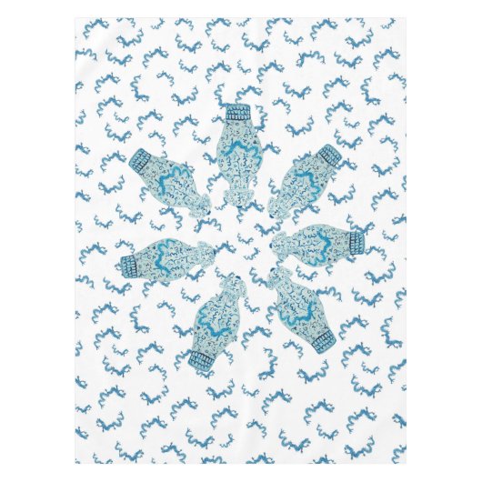 Nappe Bleu Dragons Chinoiserie Ginger Jar Jars Table (Devant)