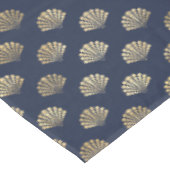 Nappe Bleu et or métallique Coquille Décor Maison (Angle)