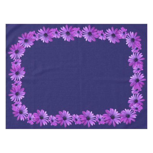Nappe Bleu Fleurs marguerites Nappe (Devant (Horizontal))