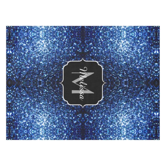 Nappe Bleu foncé foncé brillant parties scintillant scin (Devant (Horizontal))