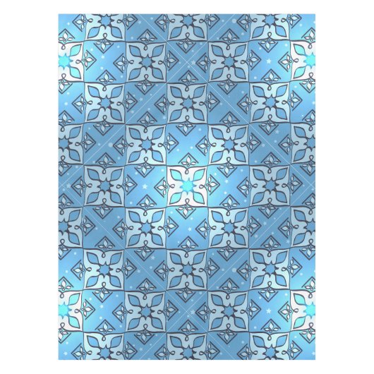 Nappe Bleu Géométrique Motif Moyen-Orient (Devant)