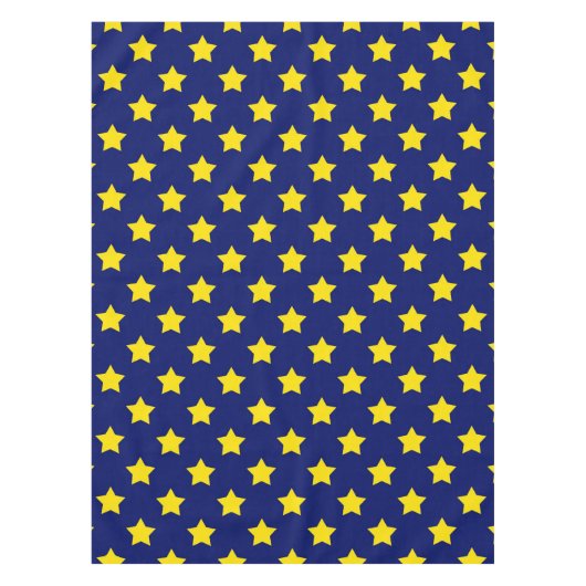 Nappe Bleu Jaune Etoiles Motif (Devant)