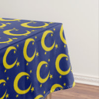 Bleu Jaune nuit Ciel Croissant Lune Étoiles Soir