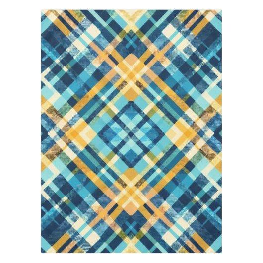 Nappe bleu Jaune Plaid Design (Devant)