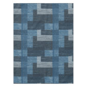 Nappe Bleu Jean patch Work Faux Burlap (Devant)