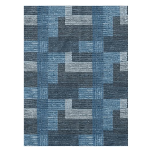 Nappe Bleu Jean patch Work Faux Burlap (Devant)