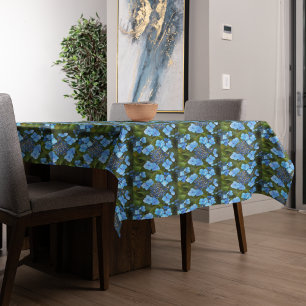 Nappe Bleu Lacecap Hydrangea Motif Floral