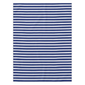Nappe Bleu marine moderne rayures nautiques blanc élégan (Devant)