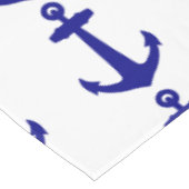 Nappe Bleu Marine Sur Blanc Décor Côtier Ancre (Angle)