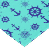 Nappe Bleu marine sur le motif nautique de turquoise (Angle)
