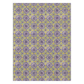 Nappe Bleu Méditerranée Motif Fleurs Jaunes (Devant)