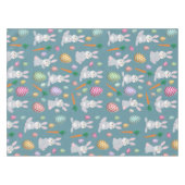 Nappe Bleu mignon lapin lapin Motif (Devant (Horizontal))