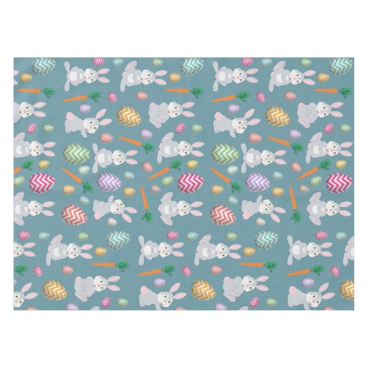 Nappe Bleu mignon lapin lapin Motif (Devant (Horizontal))