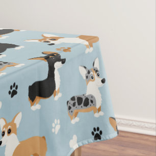 Nappe Bleu Motif de Corgi