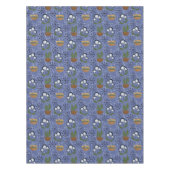 Nappe Bleu, Noir, Plantes | Moderne du milieu du siècle (Devant)