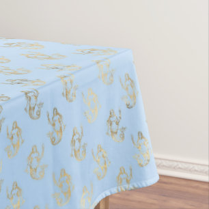 Nappe Bleu or Sirène thème Baby shower Décor Anniversair