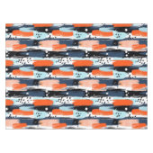 Nappe Bleu orange brosses Motif Abstrait (Devant (Horizontal))