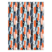 Nappe Bleu orange brosses Motif Abstrait (Devant)