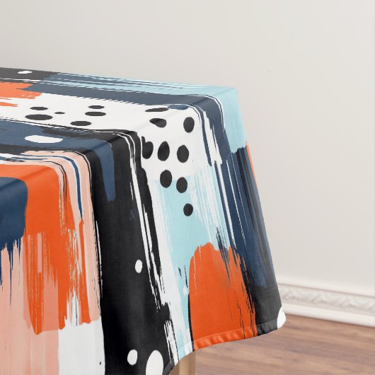 Nappe Bleu orange brosses Motif Abstrait (In Situ)