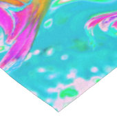 Nappe Bleu, Orange et Rose Chaud Abstrait Rétro Groovy (Angle)