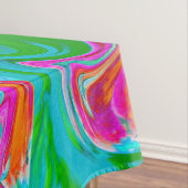 Nappe Bleu, Orange et Rose Chaud Abstrait Rétro Groovy (In Situ)
