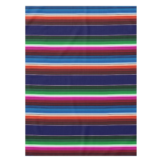 Nappe Bleu, Orange, Rose Chaud, Vert, Sarape Mexicaine (Devant)
