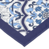 Nappe Bleu Orné Floral Méditerranéen Carrelage Sicilien (Angle)