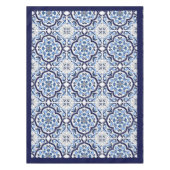 Nappe Bleu Orné Floral Méditerranéen Carrelage Sicilien (Devant)