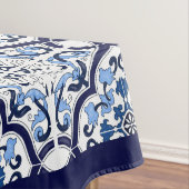 Nappe Bleu Orné Floral Méditerranéen Carrelage Sicilien (In Situ)