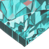 Nappe Bleu ou cyan stries sur une image rouge, floutée (Angle)