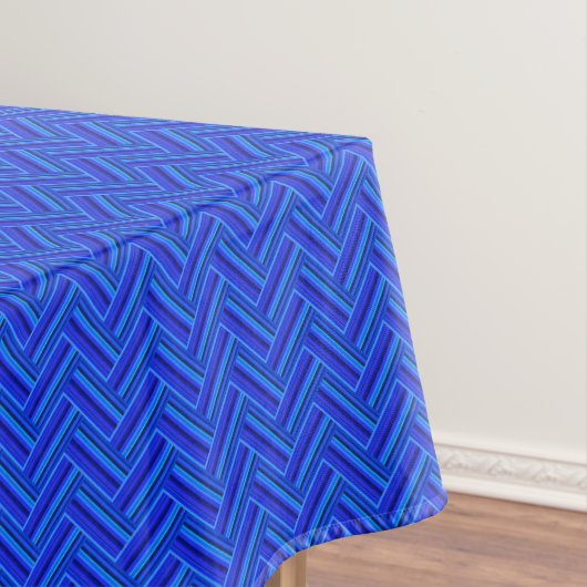 Nappe Bleu rayures double motif (In Situ)