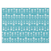 Nappe bleu scandinave avec fleurs blanches (Devant (Horizontal))