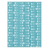 Nappe bleu scandinave avec fleurs blanches (Devant)