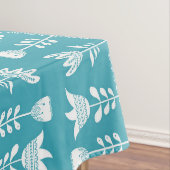 Nappe bleu scandinave avec fleurs blanches (In Situ)