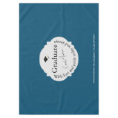 Nappe Bleu Script Diplômé Élégant Modernité Graduation (Devant)