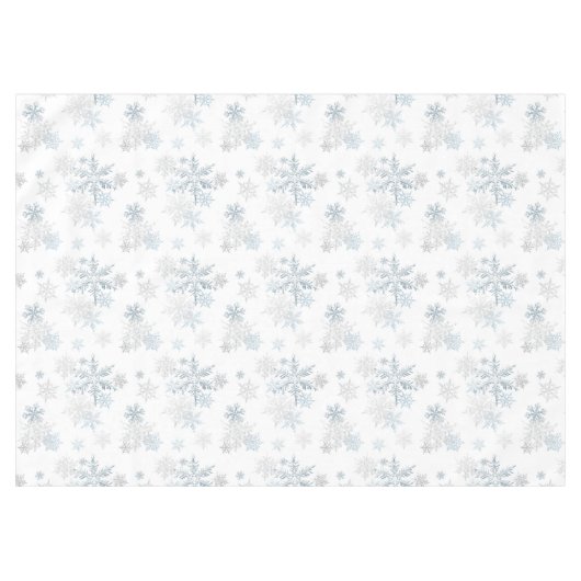 Nappe Bleu Silver Grey Icy Snowflake Winter Wonderland (Devant (Horizontal))