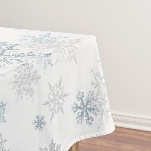 Nappe Bleu Silver Grey Icy Snowflake Winter Wonderland (In Situ)