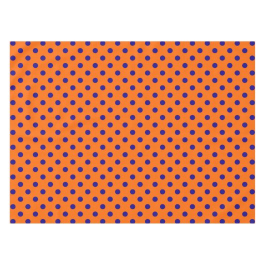 Nappe Bleu Sur Orange Pois Design Motif (Devant (Horizontal))
