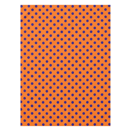 Nappe Bleu Sur Orange Pois Design Motif (Devant)