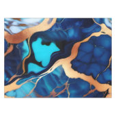 Nappe Bleu tendance en or faux marbre (Devant (Horizontal))