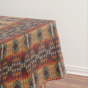 Nappe Bleu turquoise Beige Rouge foncé Art Tribal Brown 
