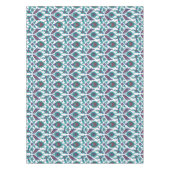 Nappe Bleu Turquoise Rouge Blanc Oriental Floral (Devant)